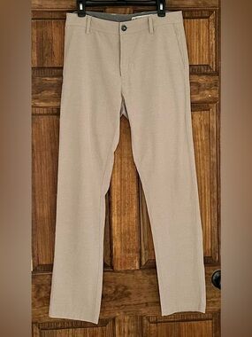 Linksoul Performance Pants Men’s 32 Khaki Stretch Golf Casual Flat Front